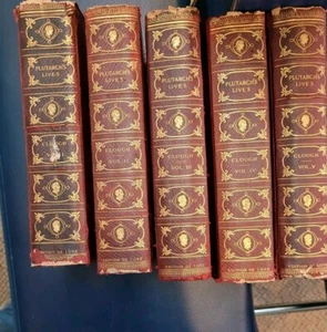 Plutarch's Lives, The Translation Called Dryden's 5 Vols by A H Clough 1881  - Picture 1 of 19
