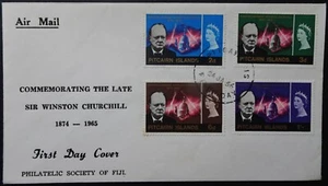 Pitcairn Islands Sir Winston Churchill illustrated Air Mail First day cover 1965 - Picture 1 of 1
