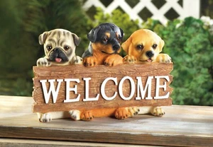 Hanging Puppy Dog Welcome Sign Decor - Picture 1 of 2