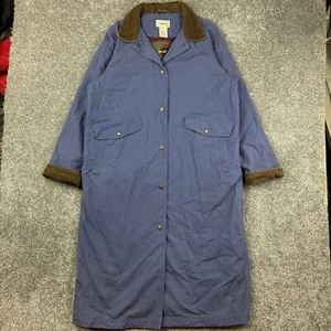 Giacca spolverino vintage LL Bean donna L animale domestico pervinca trench tela foderata azteca - Foto 1 di 11