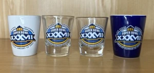 Super Bowl 37 XXXVll Shot Glass San Diego NFL 2003 Set of 4 Tampa Bay Buccaneers - Picture 1 of 5