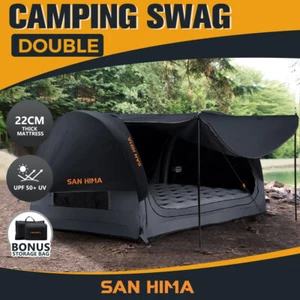 San Hima Double Air Swag Camping Swags Dome Tent Free Standing 22cm Air Mattress - Picture 1 of 11