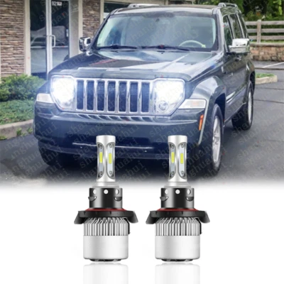 Kit de faros LED H13 9008 6000K bombillas de haz alto/bajo para Jeep Liberty 2008-2012 Foto 1 de 4
