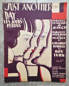 1927 Jazz-Age Noten JUST ANOTHER DAY von Charles Tobias & Roy Turk (Frankreich) - Bild 1 von 4