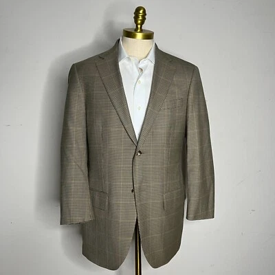 Abrigo deportivo T. Harris Blazer 40R para hombre marrón a cuadros 100 % lana Foto 1 de 4