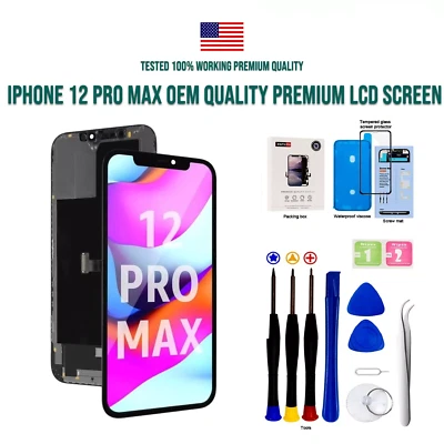 EFAITHFIX For iPhone 12 Pro Max Screen Replacement Kit Full Assembly Touch Screen LCD