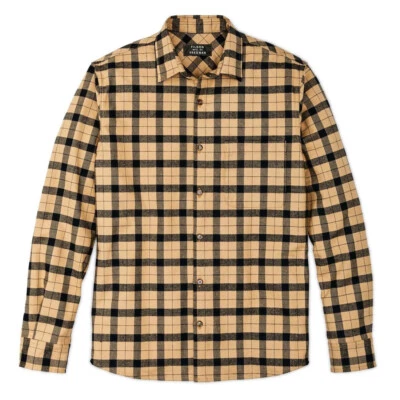 Filson x Freeman Weathervane Shirt Camel & Black Plaid, Men's L MSRP $225 - Image 1 of 4