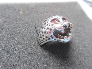 NEU Unisex:  Gothik-Ring Edelstahl  * Leopard mit roten Augen * Gr. 21 (66) - Bild 1 von 3