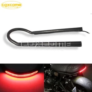 1" Motorcycle Rear Seat Frame Hoop Loop w/ LED Brake Taillight Turn Signal Lamp - Picture 1 of 11