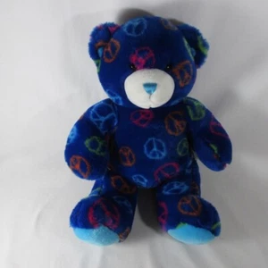 Build A Bear Workshop Plush 14" Blue Peace Sign Bear BABW - Picture 1 of 5