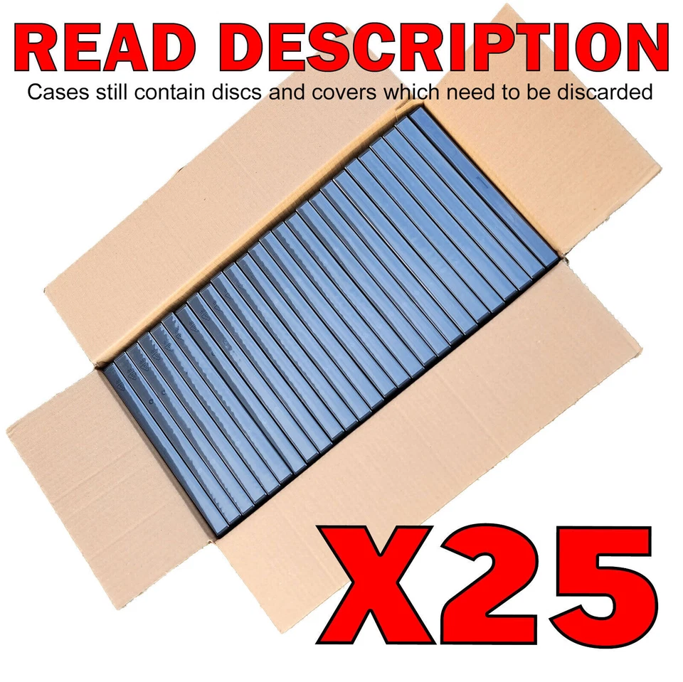 25 50 x Single DVD Cases Holder  14mm  Empty Remove Contents - READ DESCRIPTION - Image 1 of 1