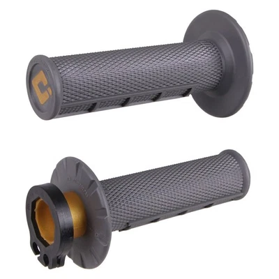 Odi V2 Half Waffle MX Lock-On Grips Graphite For Suzuki DR650SE 2007-09,2011-14 - Image 1 of 2