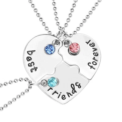  BESTOYARD Collana con strass Forever in lega d'argento Collana con ciondolo di - Immagine 1 di 4