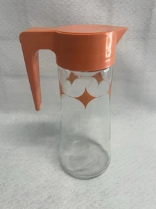 Brocca succo MCM vetro atomico Starburst arancione ancoraggio vintage 28 once - Foto 1 di 8