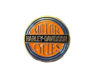 Harley Davidson Motorcycles Solid Brass 1” Round Pin Officially Licensed Product - Picture 1 of 3