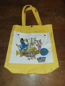 Vtg 1982 Walt Disney World Epcot Center Journey Into Imagination Tote Bag Yellow - Picture 1 of 8