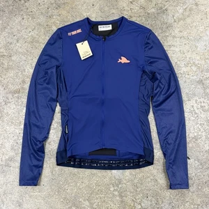 Cafe du Cycliste Jersey Mens XL Navy Roxane Long Sleeve Cycling Full Zip Road - Picture 1 of 16
