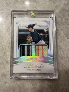 Parche de camiseta doble Will Warren/25 2024 Panini impecable tarjeta de béisbol de los Yankees de Nueva York - Imagen 1 de 4