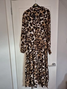 BRAND NEW WITH TAGS MARKS AND SPENCER SIZE 18 ANIMAL PRINT DRESS WITH TIE BACK - Picture 1 of 3