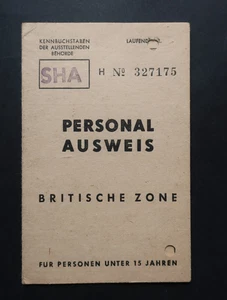 Original Personalausweis Britische Zone, Mädchen aus Hamburg Kirchwerder 1962 - Bild 1 von 3