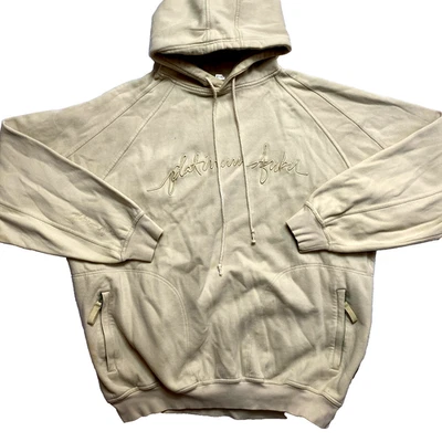 VINTAGE Platinum Fubu Hoodie Mens XXL Beige Streetwear Hip-Hop  - Image 1 of 4
