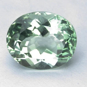 12.06Cts Splendid Natural Green Amethyst (Prasiolite) Oval Cut Brazil Gemstone - Picture 1 of 6