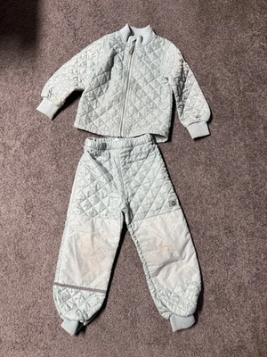 Mikk-Line Set Winterjacke & Hose Gr 116 türkis Thermo - Bild 1 von 4