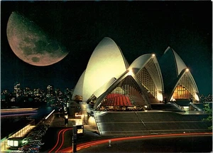 Das Sydney Opera House bei Nacht Sydney Australien - unbespostte Postkarte 4" x 5 1/2" - Bild 1 von 2