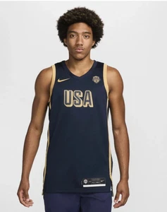 Camiseta deportiva Nike Team USA 50 aniversario 2024 Juegos Olímpicos azul marino muestra dorada M-XL - Imagen 1 de 8