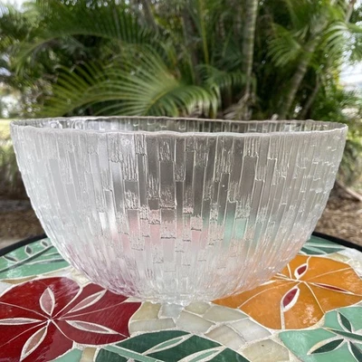 Tazón para servir de vidrio vintage Iittala Ultima Thule 9 1/2" de Tapio Aktivkala * ¡XLNT! Foto 1 de 4