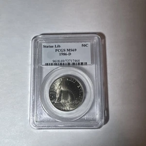 1986-D 50c Statue of Liberty Commemorative Half Dollar PCGS MS69 - Picture 1 of 2