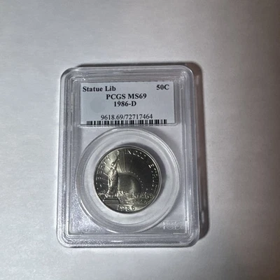 1986-D 50c Statue of Liberty Commemorative Half Dollar PCGS MS69 - Image 1 of 2