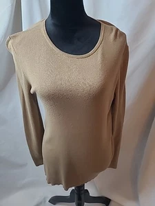 Ann Taylor Tan Scoop Neck Sweater XL Long Sleeves - Picture 1 of 6