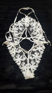 Victoria's Secret Teddy-Body weiß Blumen Spitze XS Trägerausschnitt - Bild 1 von 16