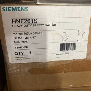 HNF261S SIEMENS TYPE 4/4X SWITCCHES HDSS NF 2P2W 600V 30A N - Picture 1 of 6