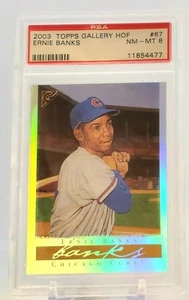 2003 Topps Gallery #67 - Ernie Banks HOF Cubs PSA 8 - Picture 1 of 2