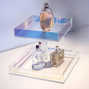Perfume Organizer Display Tray Rainbow Acrylic Handmade Large Vanity Colorful - Picture 1 of 7