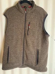 Orvis Sweater Fleece Vest Mens XL Brown Full Zip Sleeveless - Picture 1 of 9