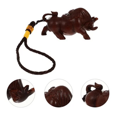 Carved Bullfighting Shape Hand Piece Delicate Wooden Bullfighting Adornment - Image 1 of 4