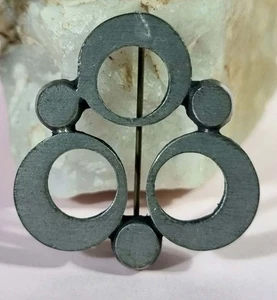 Rune Tennesmed Swedish Pewter Brooch Mid Century Modern 3.5cm - Bild 1 von 5