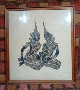 GENUINE 1960'S THAI TEMPLE RUBBING. LARGE HAND MADE ZEN ARTWORK - Picture 1 of 9