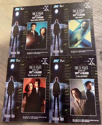 1996 Topps X-Files Season 2 Four Card 3-D Hologram Set X1-X4 - Image 1 of 3