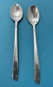 Vintage Superior stainless Atomic 3 Stars Long Handle Ice Teaspoons set of 2 USA - Picture 1 of 10