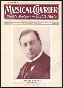órgano virtuoso Joseph Bonnet foto mensajero musical enmarcando portada 13 de marzo de 1919 - Imagen 1 de 7
