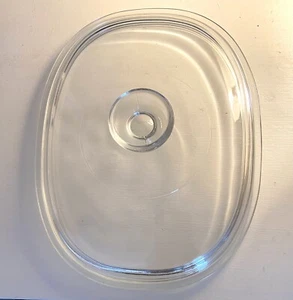 Pyrex F12C Oval Klarglas Abdeckung Deckel Ersatz 9 1/2” x 7 1/2” EUC - Bild 1 von 6