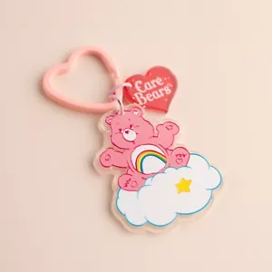 Cute Pink Cheer Bear Rainbow Care Bears Cartoon Retro Keychain Keyring Key Ring - Picture 1 of 1
