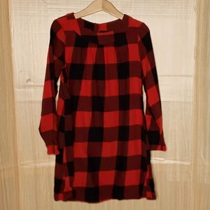Harper Canyon Girls Buffalo Check Red Flannel Dress 6 - Picture 1 of 5