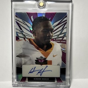2022 Leaf Valiant Hendon Hooker Pink Refractor Rookie Auto #’d 1/7 - SSP