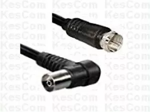 Cavo antenna alta qualità 1,5 m spina F KOAX IEC femmina angolata nero 85 db - Foto 1 di 1
