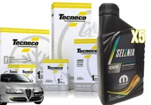 KIT TAGLIANDO 5 LITRI OLIO SELENIA + 4 FILTRI ALFA 147 1.9 JTD JTDM 8V e 16V  - Imagen 1 de 9
